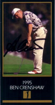 Ben Crenshaw autographed 1995 Masters Champion golf card