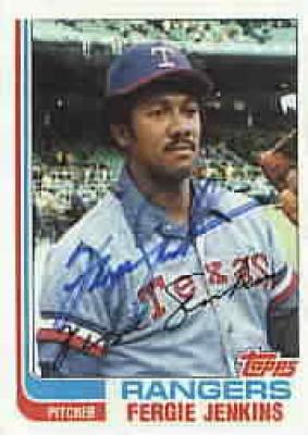Fergie Jenkins autographed Texas Rangers 1982 Topps card