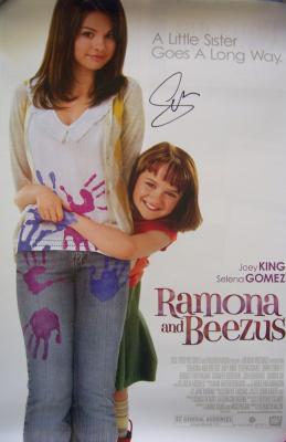 Selena Gomez autographed Ramona and Beezus mini movie poster