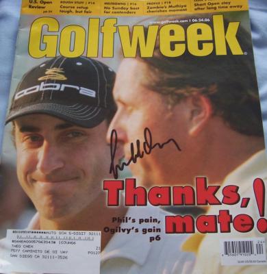 Geoff Ogilvy autographed 2006 U.S. Open Golfweek magazine