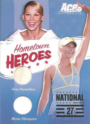 Anna Kournikova & Maria Sharapova worn tennis dress swatch 2006 Ace Authentic card