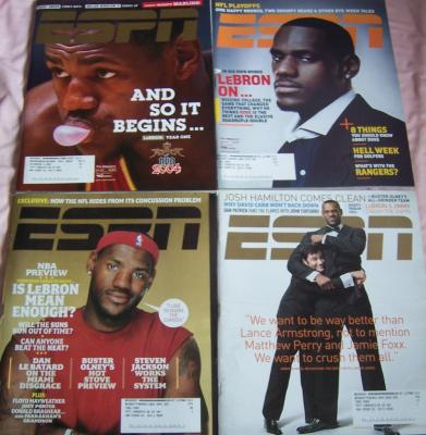 LeBron James lot of 4 different ESPN Magazine issues
