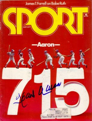 Hank Aaron autographed Atlanta Braves Home Run 715 Sport magazine