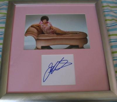 Joan Collins autograph matted & framed with vintage 8x10 photo