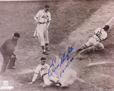 Enos Slaughter autographed St. Louis Cardinals 1946 World Series Mad Dash 8x10 photo (dated)