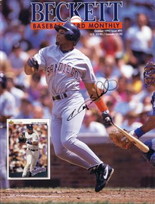 Gary Sheffield autographed Padres 1992 Beckett Baseball magazine cover