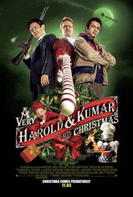 A Very Harold & Kumar 3D Christmas mini movie poster (Kal Penn John Cho Neil Patrick Harris)