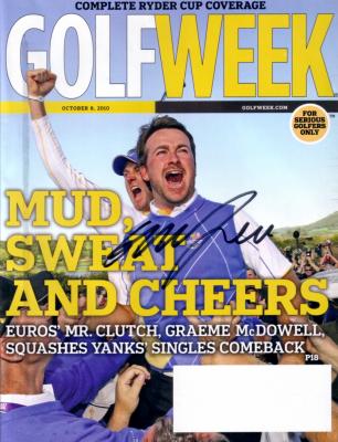 Graeme McDowell autographed 2010 Ryder Cup Golfweek magazine