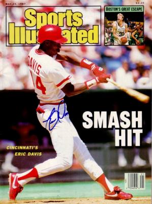Eric Davis autographed Cincinnati Reds 1987 Sports Illustrated