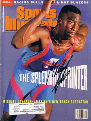 Michael Johnson autographed 1991 Sports Illustrated