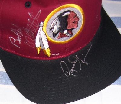 Russ Grimm & Bobby Mitchell autographed Washington Redskins cap