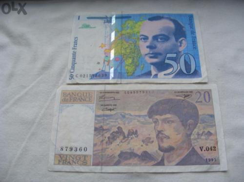 France 20 and 50 Franca 1993/4  2 pcs. bills