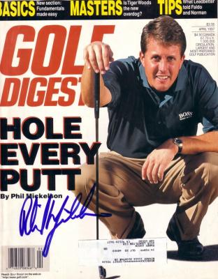 Phil Mickelson autographed 1997 Golf Digest magazine cover