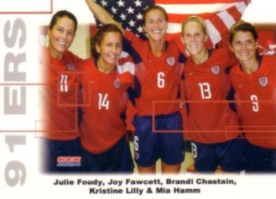 Mia Hamm Brandi Chastain Joy Fawcett Julie Foudy Kristine Lilly 2004 U.S. Soccer 91ers card