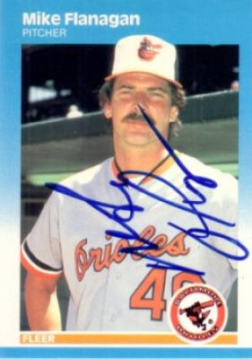 Mike Flanagan autographed Baltimore Orioles 1987 Fleer card