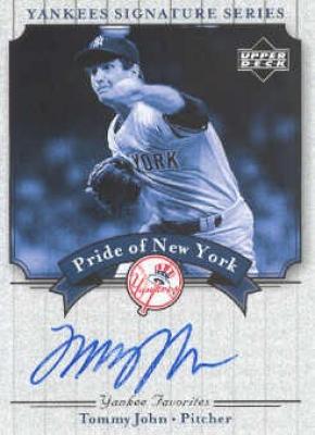 Tommy John certified autograph New York Yankees Upper Deck card