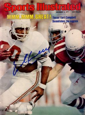 Earl Campbell autographed Texas Longhorns 1977 Sports Illustrated (Mounted Memories)