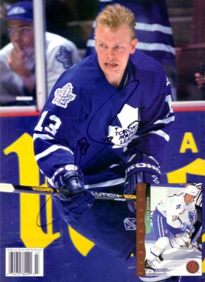 Mats Sundin autographed Toronto Maple Leafs Beckett Hockey back cover photo