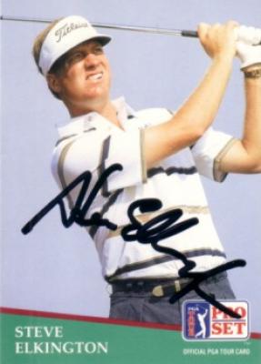 Steve Elkington autographed 1991 Pro Set golf card