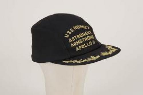 Memorabilia; Neil Armstrong baseball cap worn after splash-down and recovery from Apollo