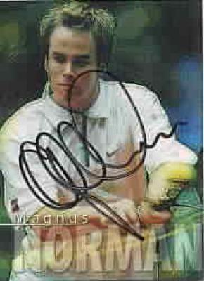 Magnus Norman autographed 2000 ATP Tour tennis card