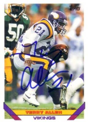 Terry Allen autographed Minnesota Vikings 1993 Topps card