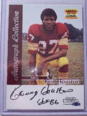 Ken Houston certified autograph Washington Redskins 1999 Fleer card