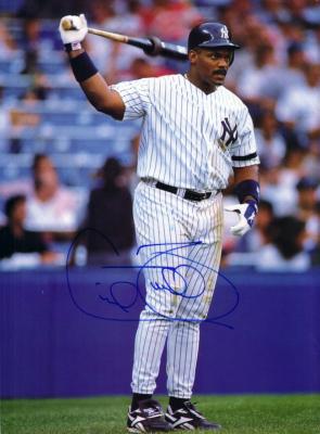 Cecil Fielder autographed New York Yankees Beckett Baseball magazine back cover photo