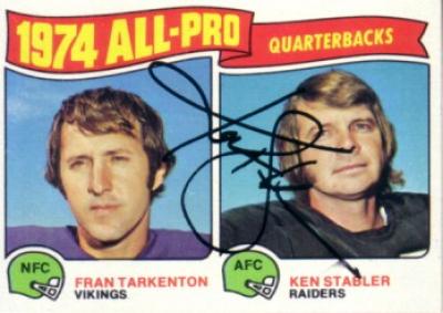 Ken Stabler autographed Raiders 1975 Topps All-Pro Quarterbacks card
