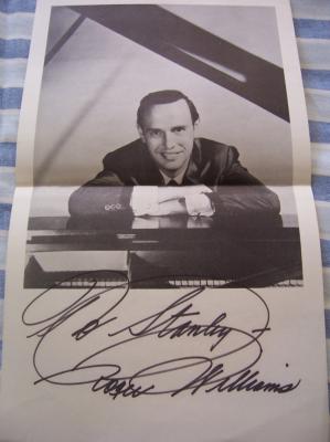 Roger Williams autographed black & white photo