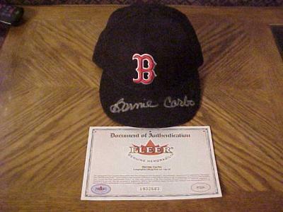 Bernie Carbo autographed Boston Red Sox authentic game model cap