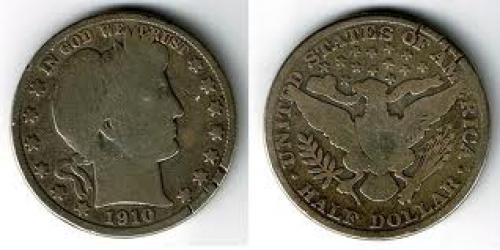 Coin; USA: 1/2 Dollar 1910
