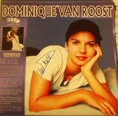 Dominique Van Roost autographed WTA tennis calendar page