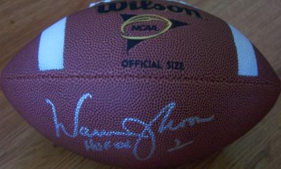 Warren Moon autographed Wilson NCAA football