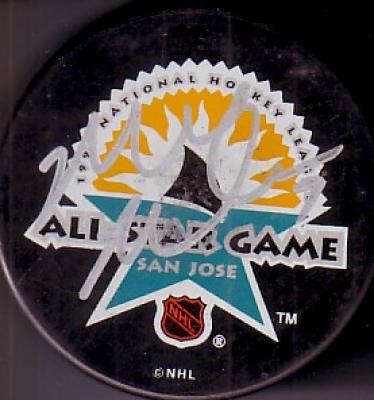 Mike Modano autographed 1997 NHL All-Star Game puck