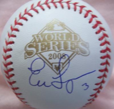 Evan Longoria autographed 2008 World Series baseball