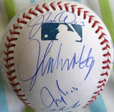 2005 Atlanta Braves team autographed baseball Andruw Jones Chipper Jones Brian McCann John Smoltz