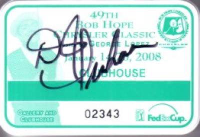 D.J. Trahan autographed 2008 Bob Hope Chrysler Classic clubhouse badge