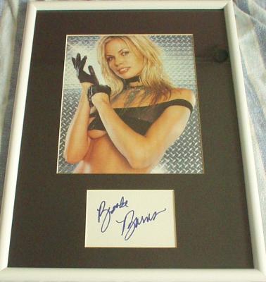 Brooke Burns autograph matted & framed with sexy magazine photo