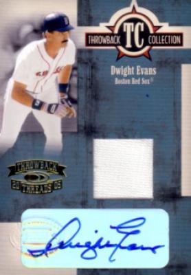 Dwight Evans certified autograph Boston Red Sox 2005 Donruss game jersey card