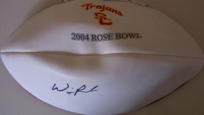 Will Poole autographed USC Trojans 2004 Rose Bowl football