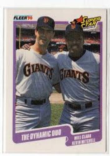 Baseball Card; Dynamic Duo Clark & Mitchell #637 Fleer 90