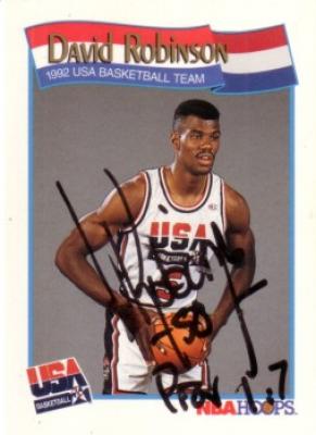 David Robinson autographed 1991-92 Hoops USA Dream Team card