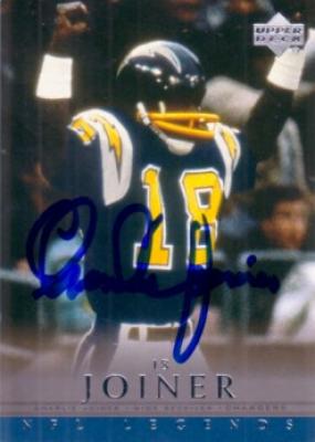 Charlie Joiner autographed San Diego Chargers 2000 Upper Deck Legends card