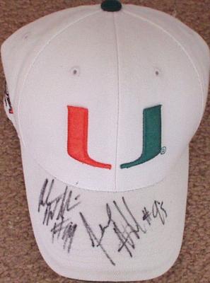 Jerome McDougle & Andrew Williams autographed Miami Hurricanes cap