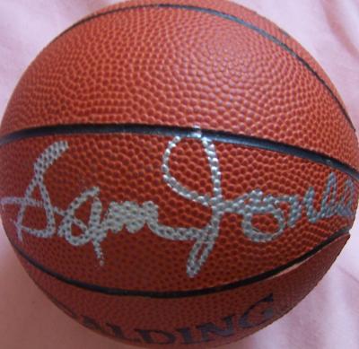 Sam Jones (Celtics) autographed NBA mini basketball