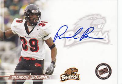 Brandon Browner certified autograph Oregon State 2005 Press Pass card