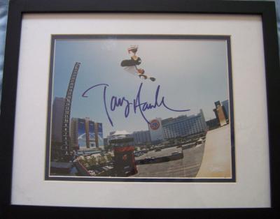 Tony Hawk autographed 8x10 skateboarding photo matted & framed Steiner