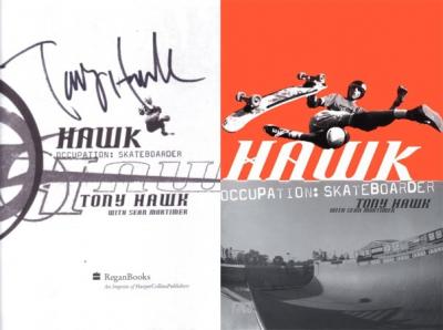 Tony Hawk autographed Occupation Skateboarder book