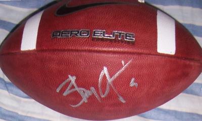 Brady Quinn autographed Nike Aero Elite leather football